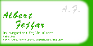 albert fejfar business card